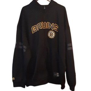 Majestic Bruins Men's Size 5XL Sweatshirt Cowl Full Zip Front Embroidered